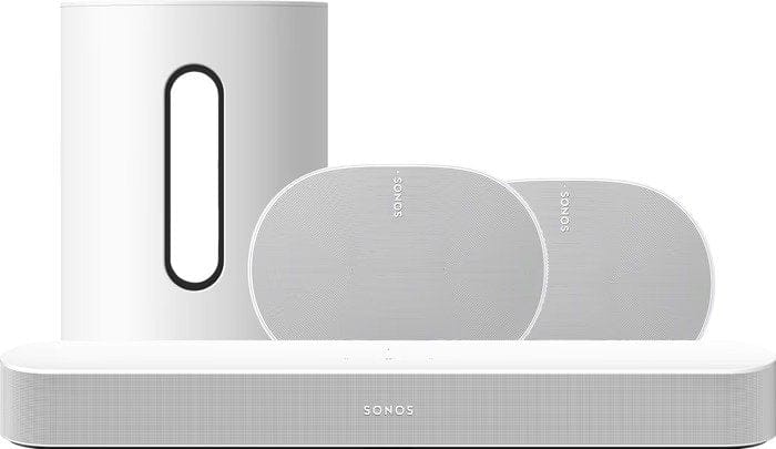 Sonos Sonos Beam 2 met Sub Mini en 2x Era 300 Ultieme set Wit- Bundel