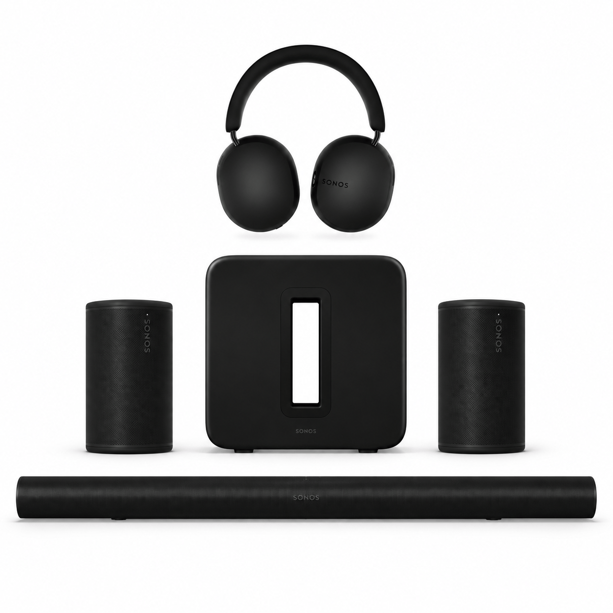 Sonos Sonos Mega Bundel Zwart – Arc Ultra + Sub 4 + 2× Play + gratis Ace