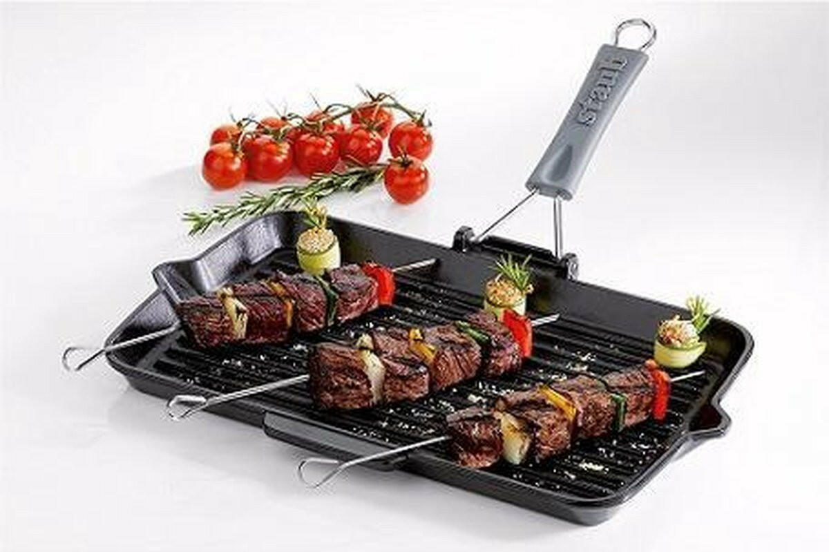 Staub Rechthoekige grill 34x21cm zwart.