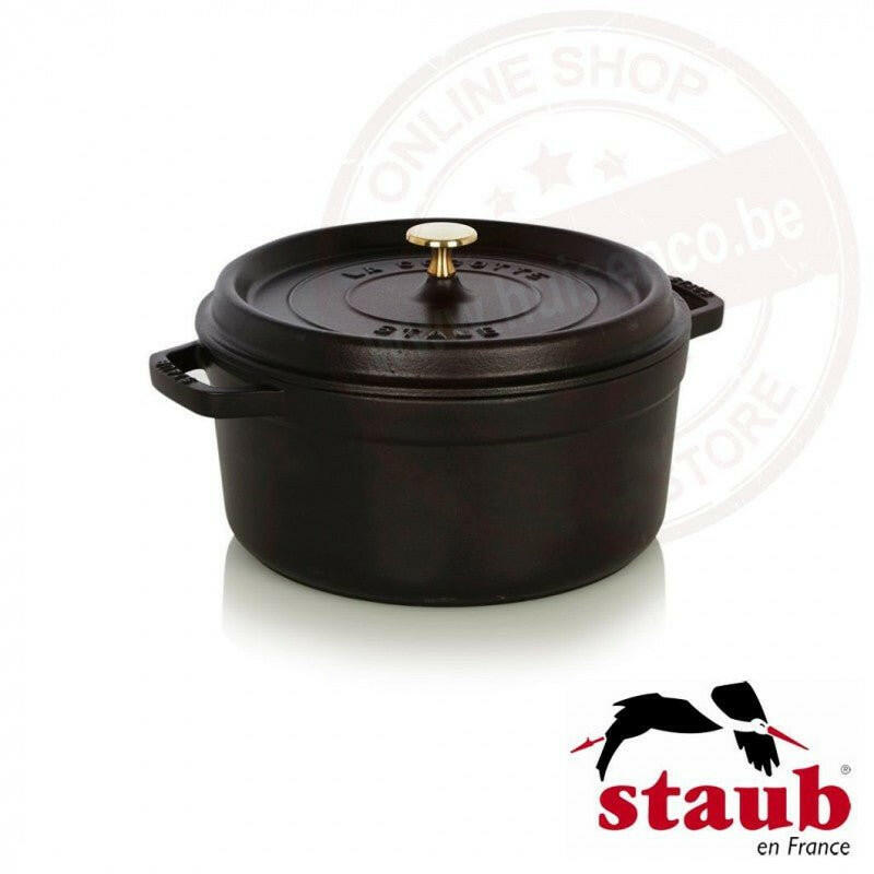 Staub Ronde cocotte 26cm - zwart.