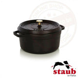 Staub Ronde cocotte 26cm - zwart.