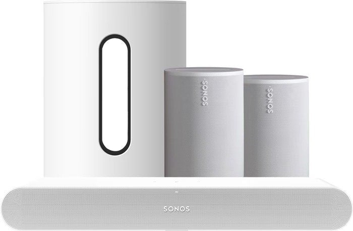 Sonos Ray met Sub Mini en 2x Era 100 Premium set Wit- Bundel