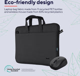 Trust Bologna Slim Laptop Bag 16 inch Eco + Mouse zwart.