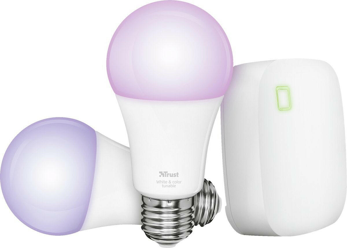 TRUST LEDLAMP STARTSET: 2 RGB LAMPEN + Z1 BRIDGE.
