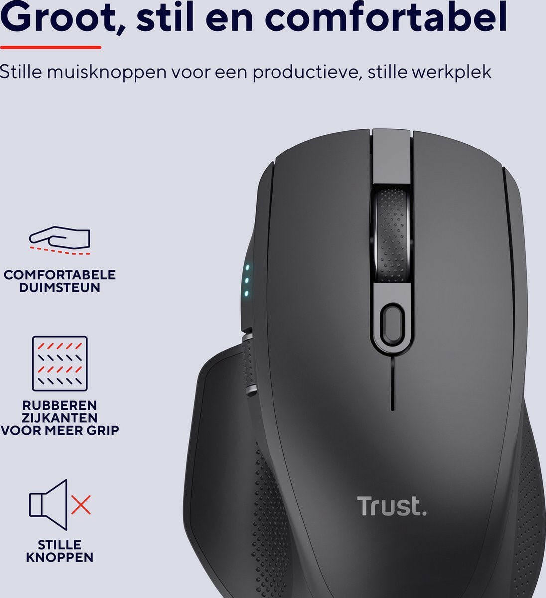 Trust Ozaa+ Multi-Connect Wireless Mouse zwart.