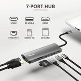 Trust Trust Dalyx 7-in-1 USB-C Multi-Port-Adapter zilver
