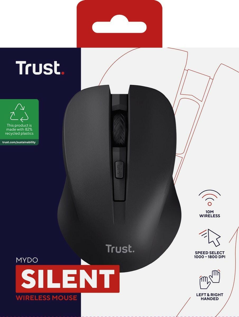 Trust Trust Mydo Silent Wireless Mouse Eco zwart