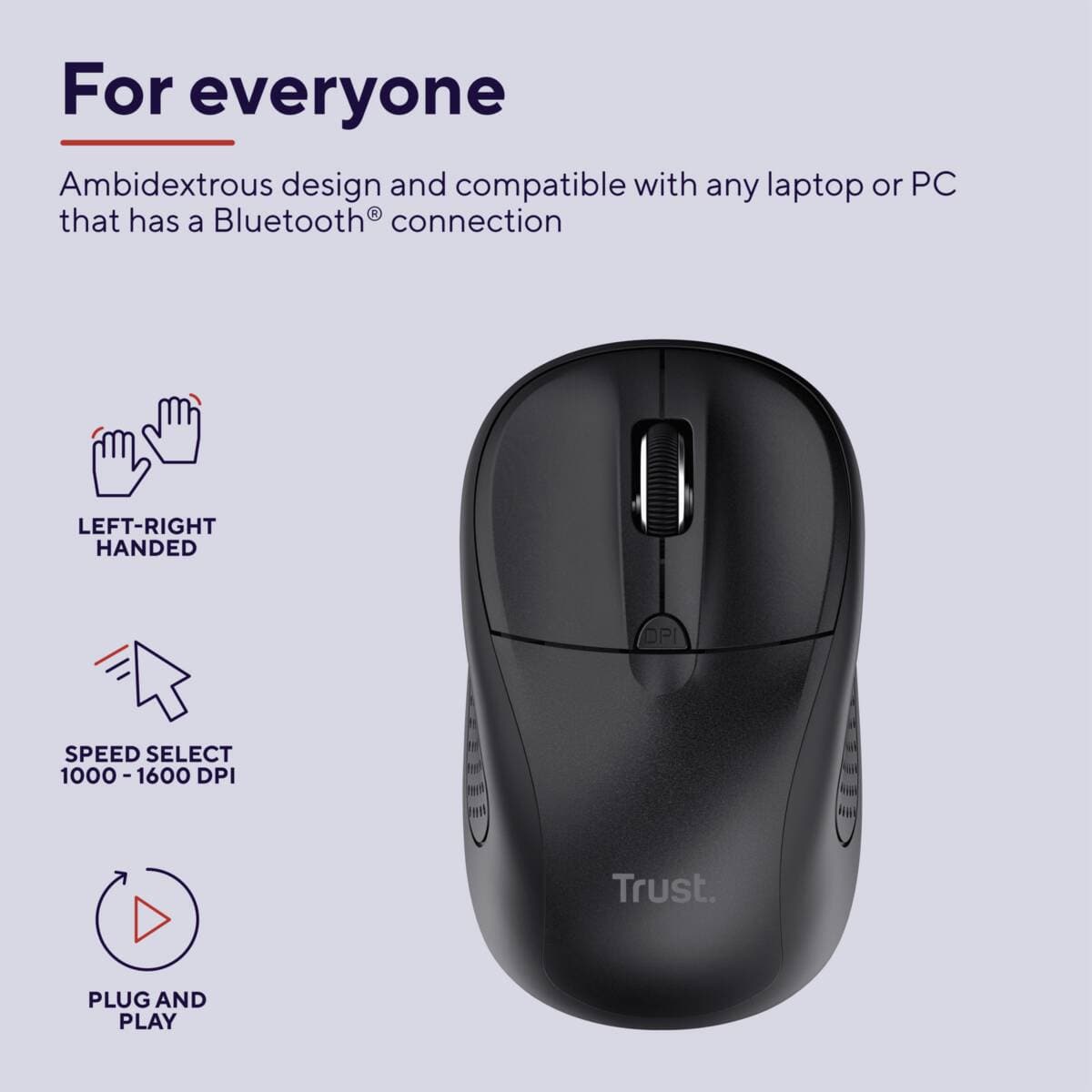 Trust Trust Primo Bluetooth mouse zwart