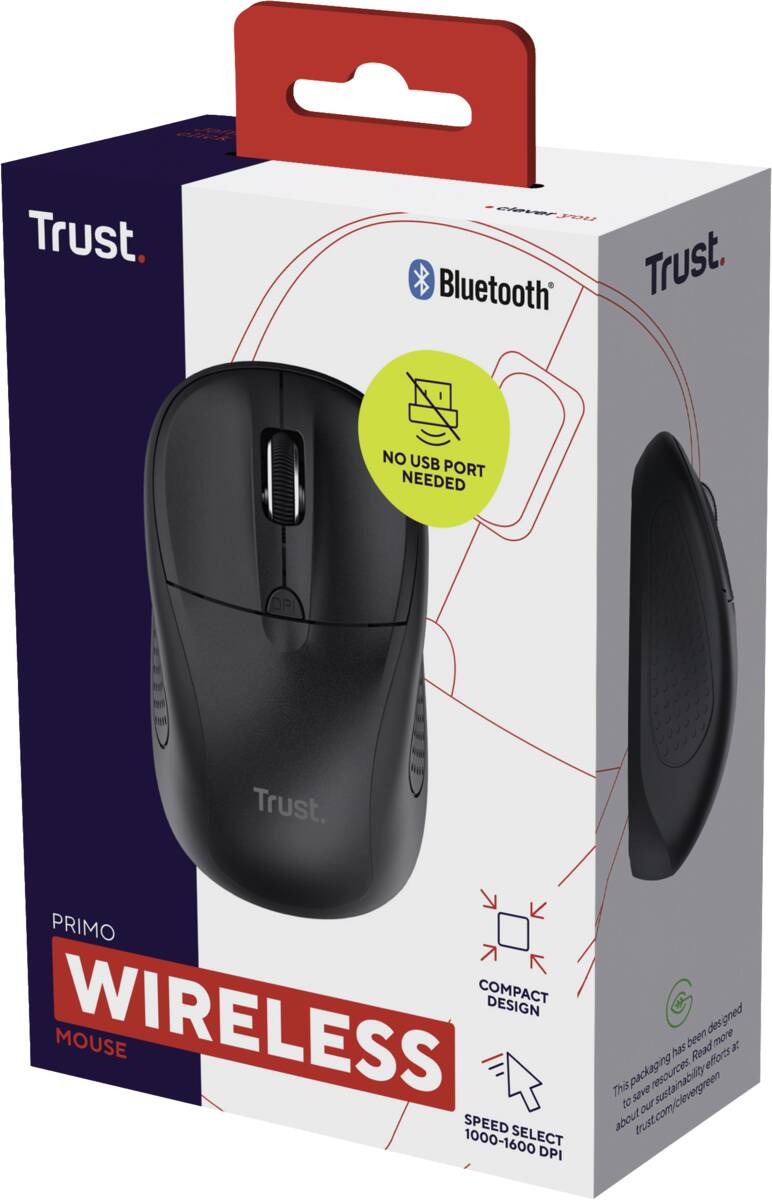 Trust Trust Primo Bluetooth mouse zwart