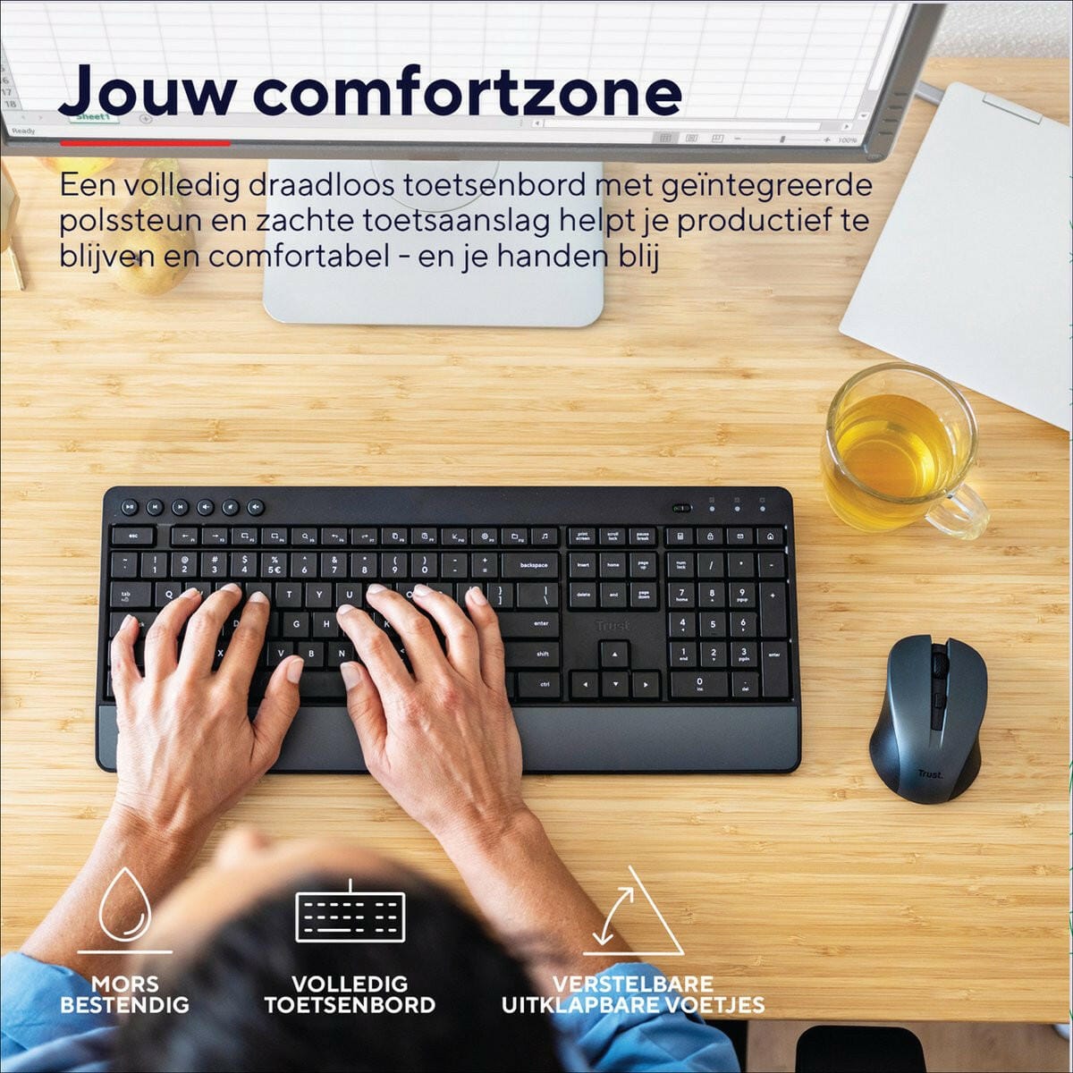 Trust Trust Trezo Wireless Keyboard + Mouse zwart