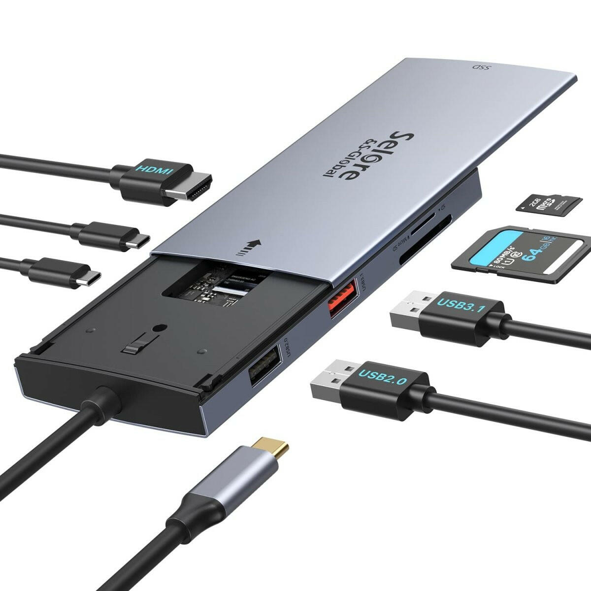 ACT AC1501 M.2 NVMe/PCIe SSD dockingstation USB-C 3.2 Gen2.