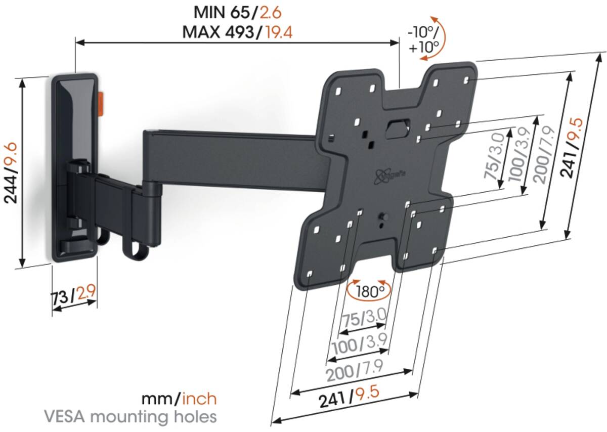 Vogel`s TVM 3245 zwart - EP:Tummers