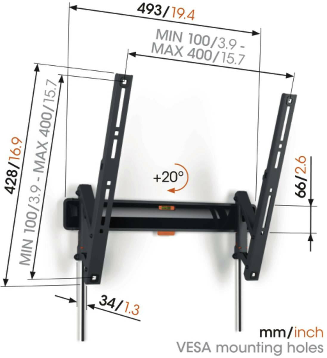 Vogel`s TVM 3415 zwart.