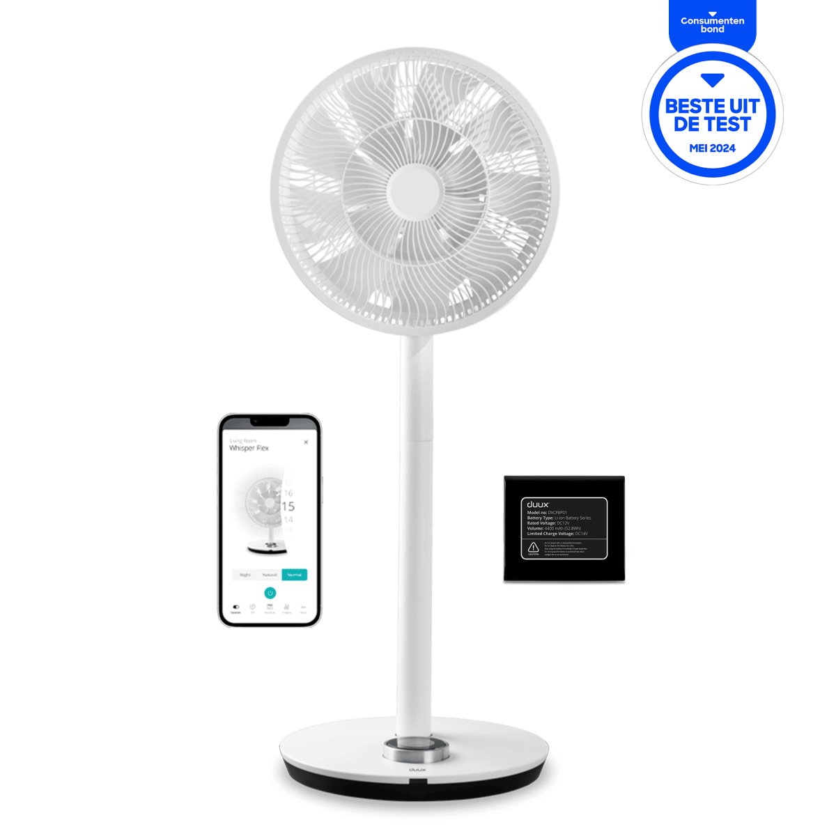 WHISPER FLEX SMART FAN WHITE - EP:Tummers