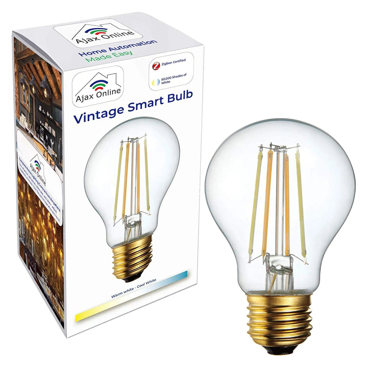 WIZ A60 GLOBE CL TW 2X 60W E27.